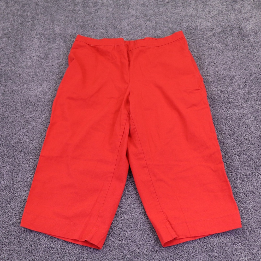 Just My Size Capri Pants Womens 1X Red Classic Comfort Stretch Cotton Spandex